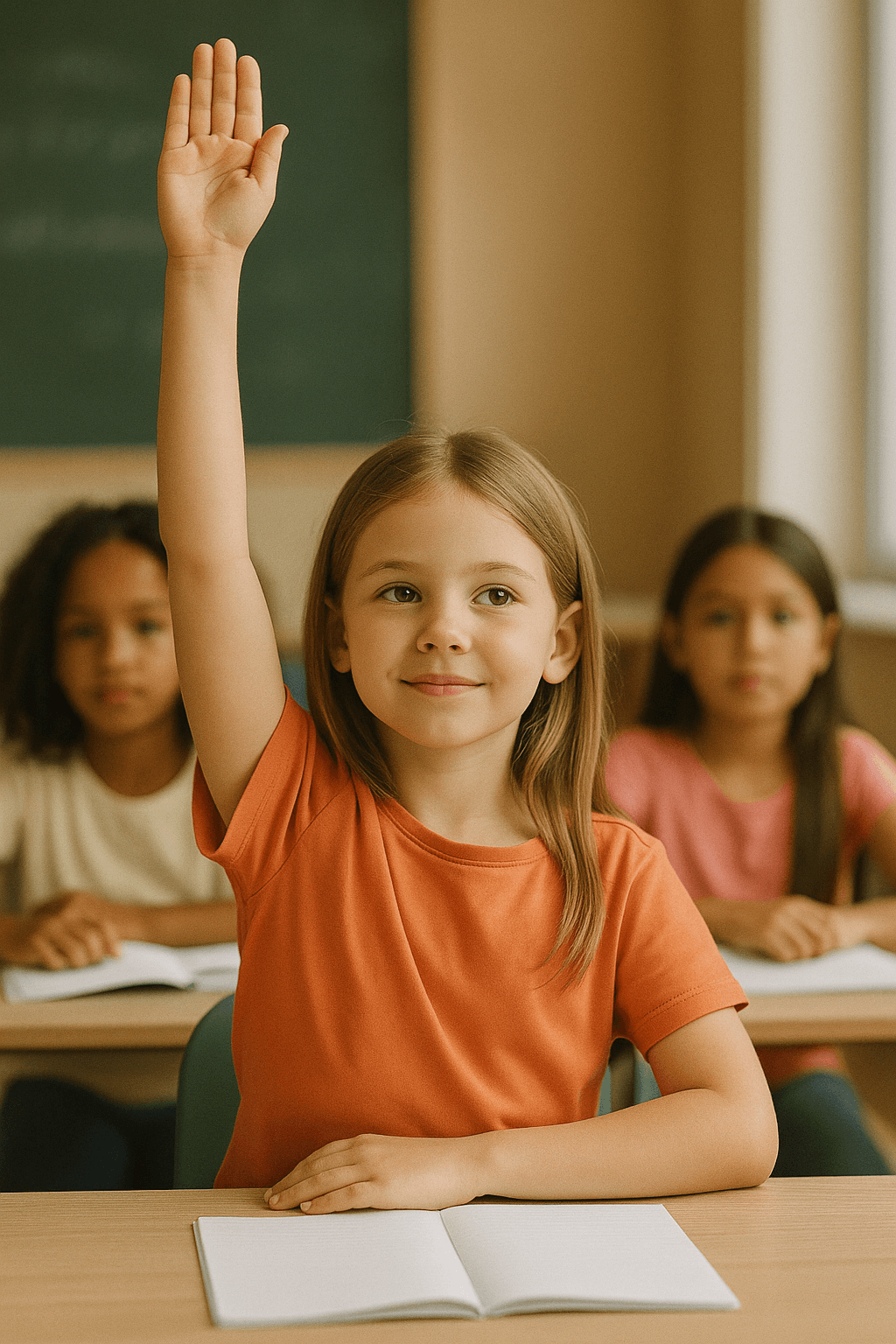 White Girl Raised Hand